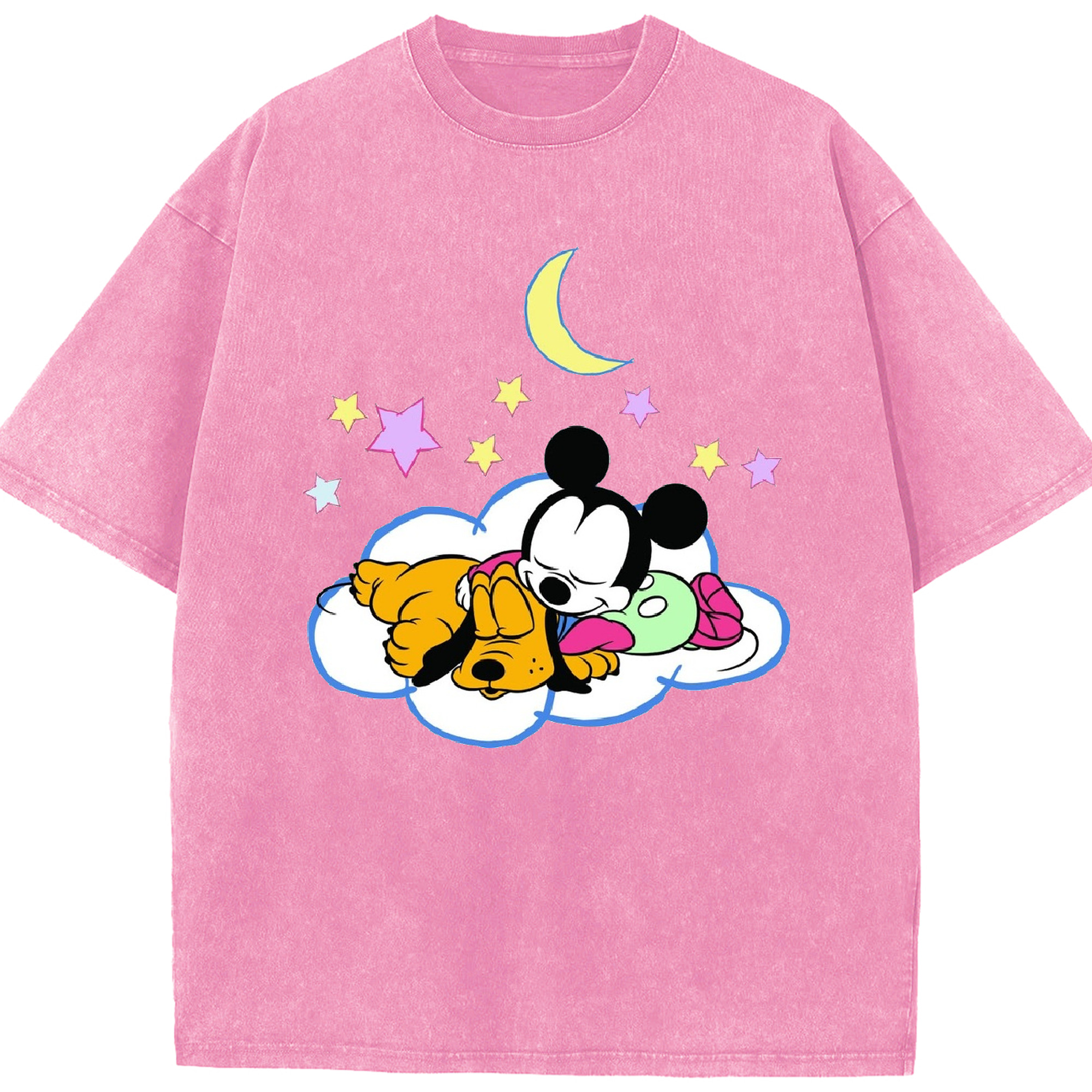 （画像用） ミッキーマウス Mickey Mouse 綿100% ヴィンテージ風 半袖Tシャツ（フロントプリント）